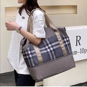 New Nova check style large school work expandable carryall neverfull travel bag